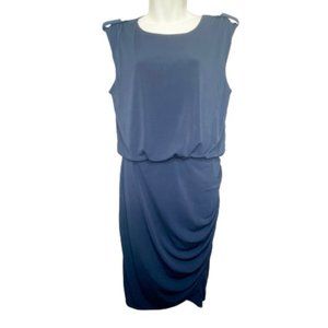 Banana Republic Sleeveless Navy Ruched Dress - M